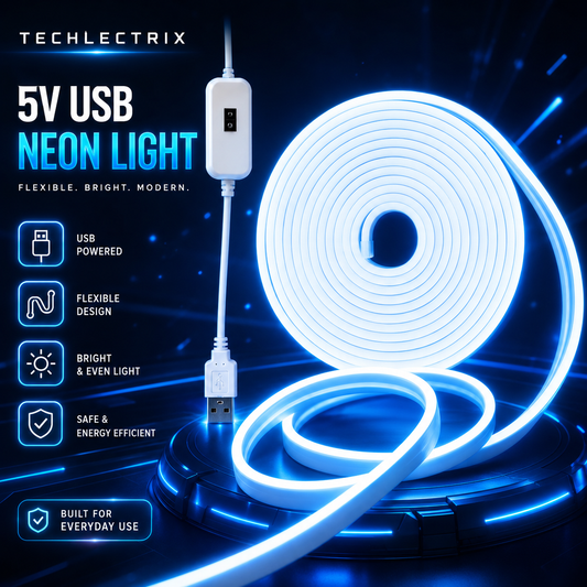 Smart Motion Sensor LED Neon Strip Light USB Waterproof Rope Light